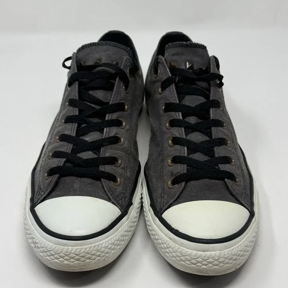 Converse All Star Low Sneakers Mens 13 Stonewashed Gray Canvas Studded Shoes - Picture 5 of 16